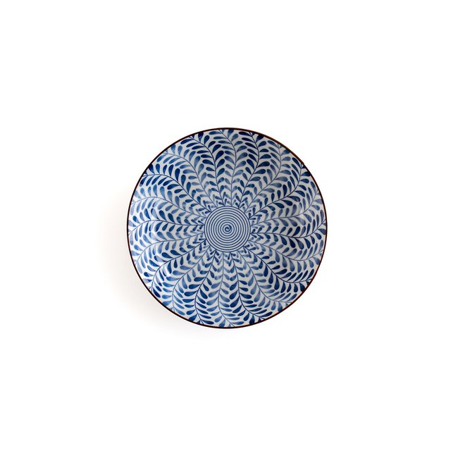Комплект из 4 глубоких тарелок с рисунком листья, Rowl синий/ белый LA REDOUTE INTERIEURS