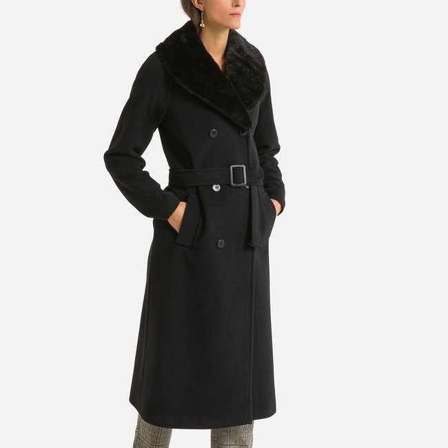 Пальто длинное с застежкой на пуговицы черный/ черный ANNE WEYBURN