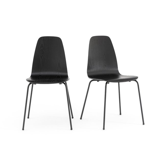 Комплект из 2 стульев в винтажном стиле, Biface черный LA REDOUTE INTERIEURS