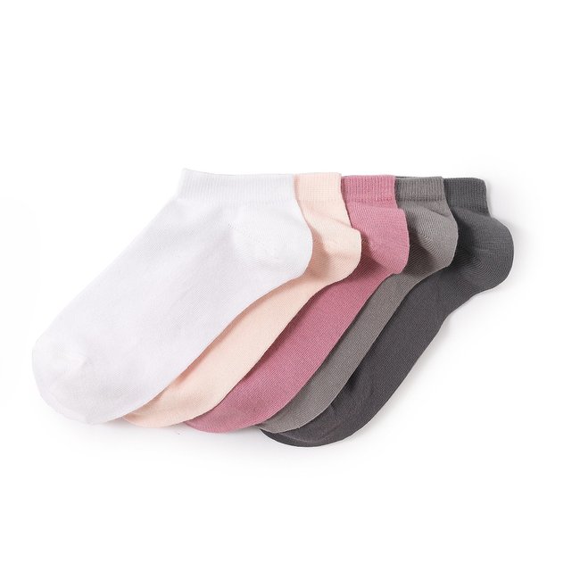 Комплект из 5 пар коротких носков розовый/ серый LA REDOUTE COLLECTIONS