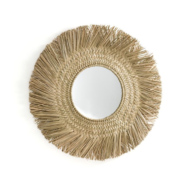 Круглое плетеное зеркало в форме солнца Ø102 см, Loully натуральный LA REDOUTE INTERIEURS