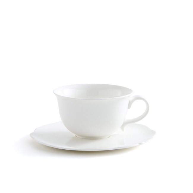Комплект из 4 чайных чашек с блюдцами, Hirène белый LA REDOUTE INTERIEURS
