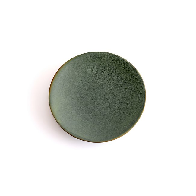Комплект из 4 плоских тарелок из эмалированной керамики, Nael зеленый LA REDOUTE INTERIEURS
